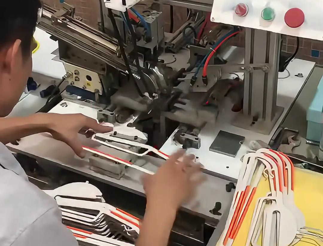 你知道衣架的铁钩是怎么插入到塑料里面的吗，要利用到高频加热机