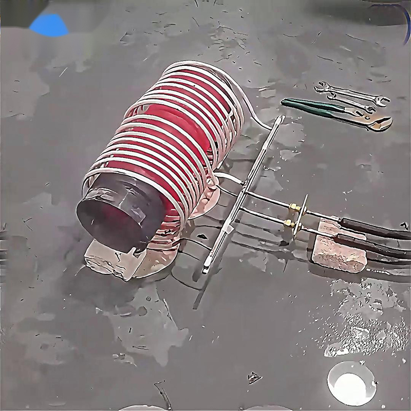 中频绿巨人网站入口加热设备对直径180mm、长度300mm的钢管进行加热测试